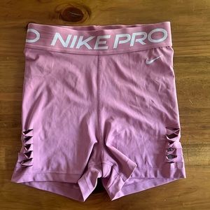 Nike Pro Dri-Fit Pink Biker Cut out Shorts